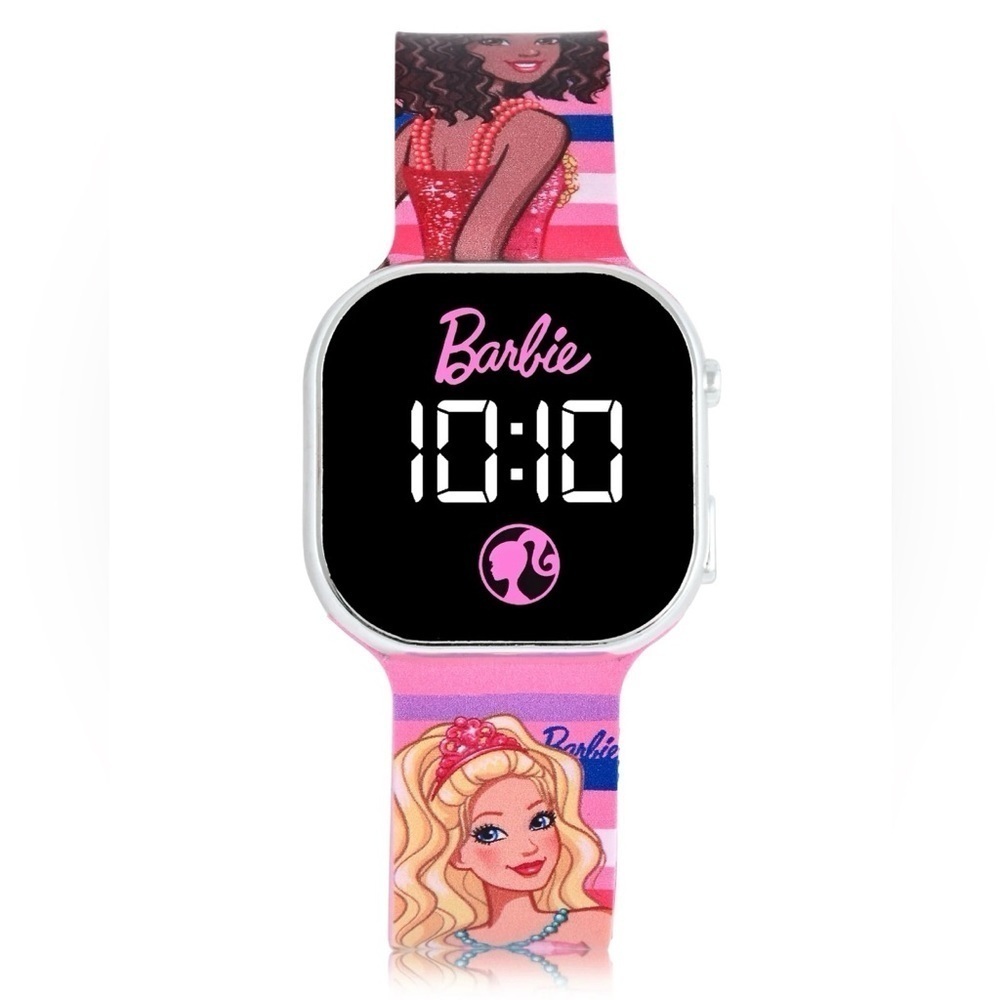 BarbieGirl's Children's LED Watch with Square Case and Printed Silicone Strap